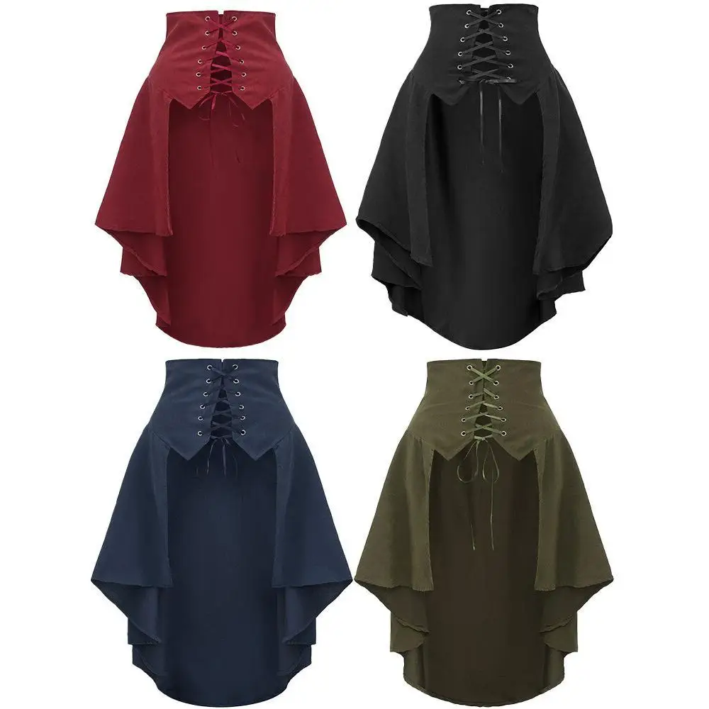 Pleated Skirt Women - Женский панк-фрак в стиле Ренессанс, пиратский