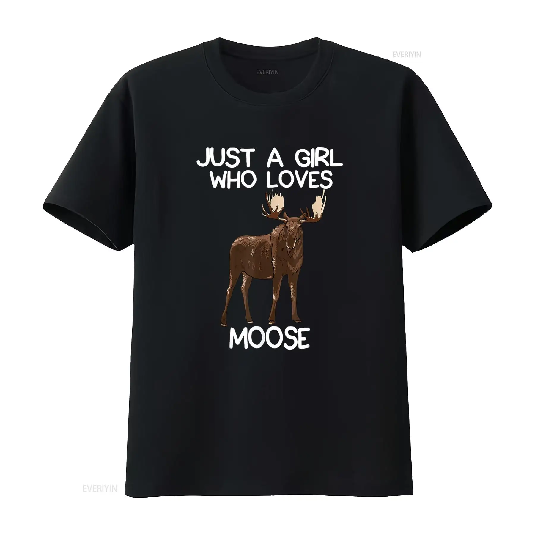 Women'S Fashion Graphic Tees - Просто девочка, которая любит лось, забавный