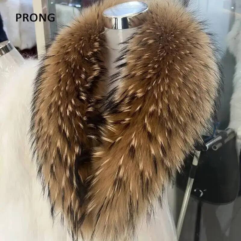 Women'S Fashion Essentials - Воротник из натурального меха енота шарф
