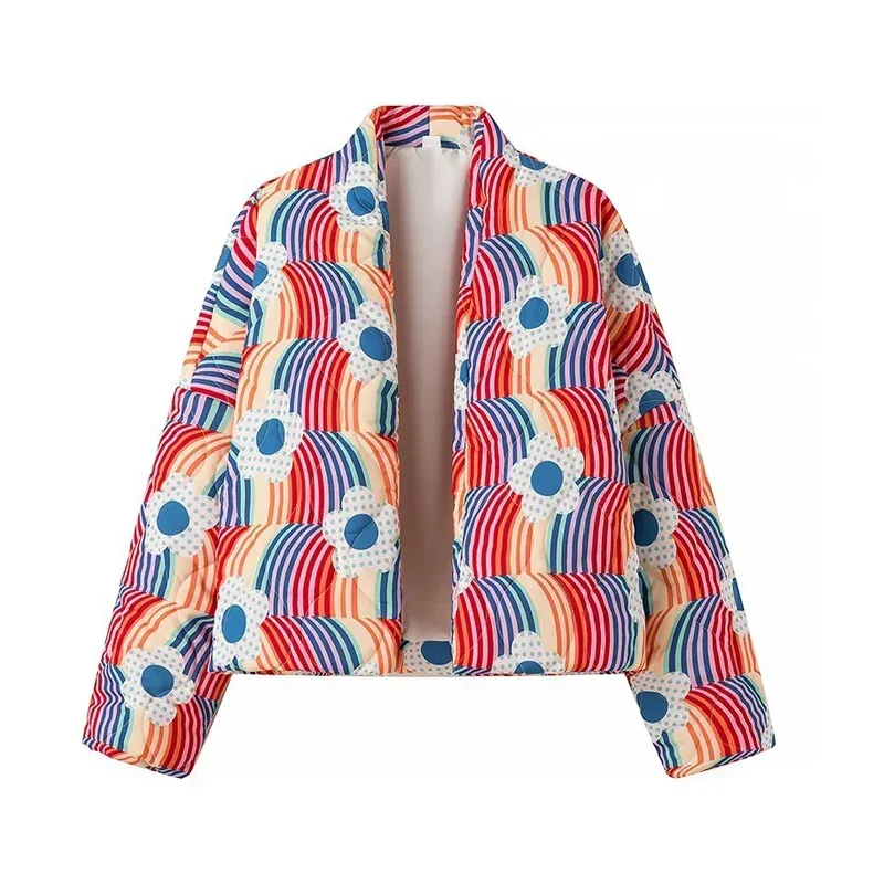 Women'S Fashion Quilted Jacket - Модные стеганые пальто с принтом для