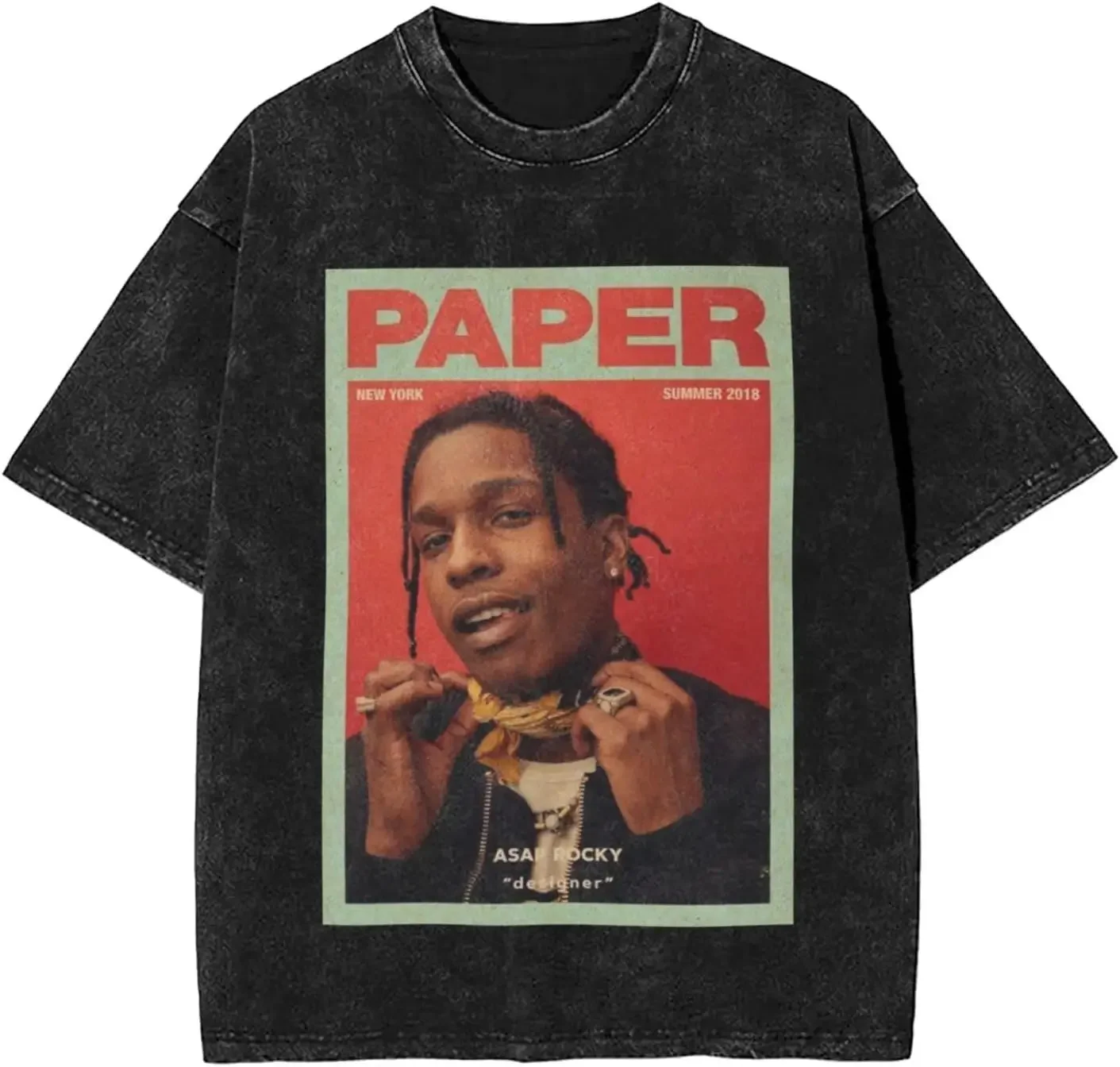 Women'S Fashion Graphic Tees - Винтажная футболка ASAP ROCKY для мужчин