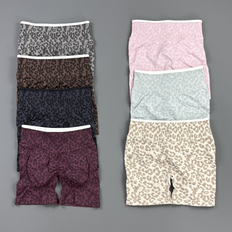 Women'S Fashion Leggings - Шорты для фитнеса HISTELLO с леопардовым