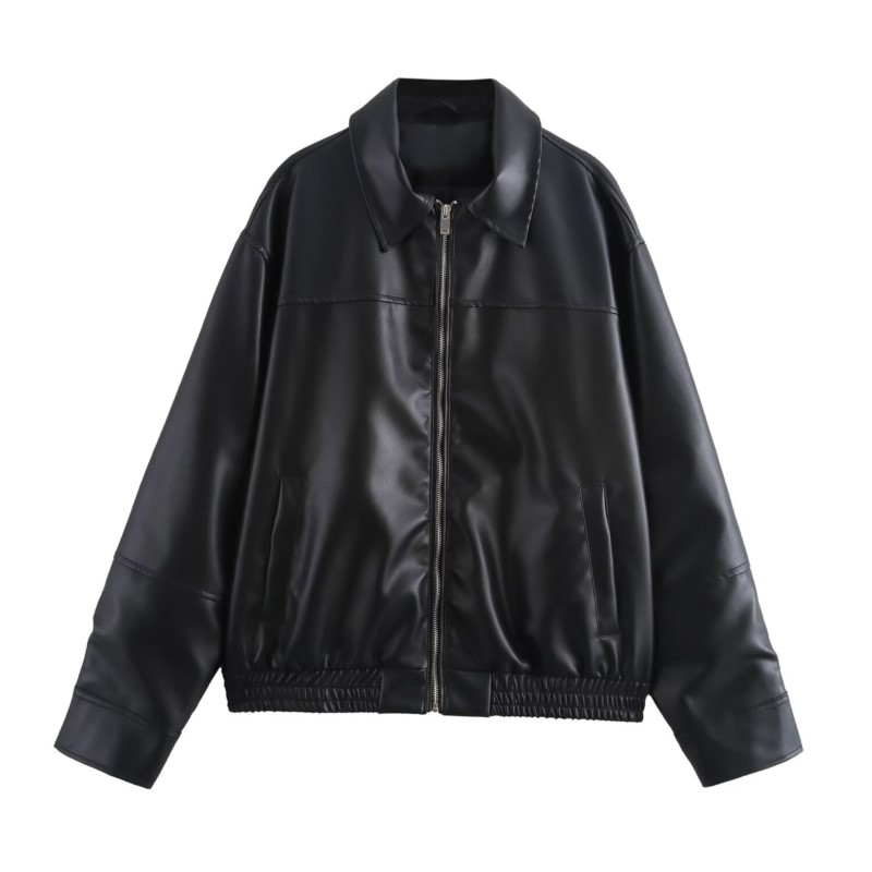 Women'S Fashion Bomber Jacket - Винтажные куртки-бомберы из искусственной кожи, осенние