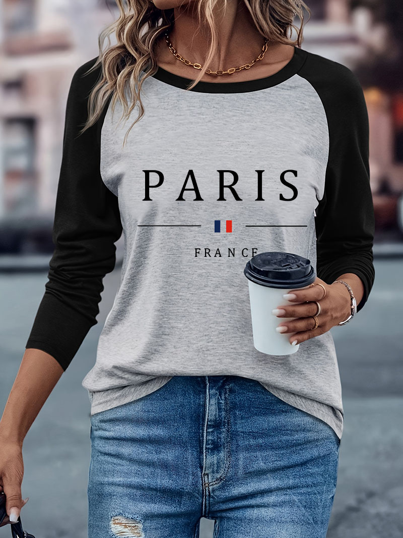 Women'S Fashion Paris - Модная женская футболка с длинным рукавом