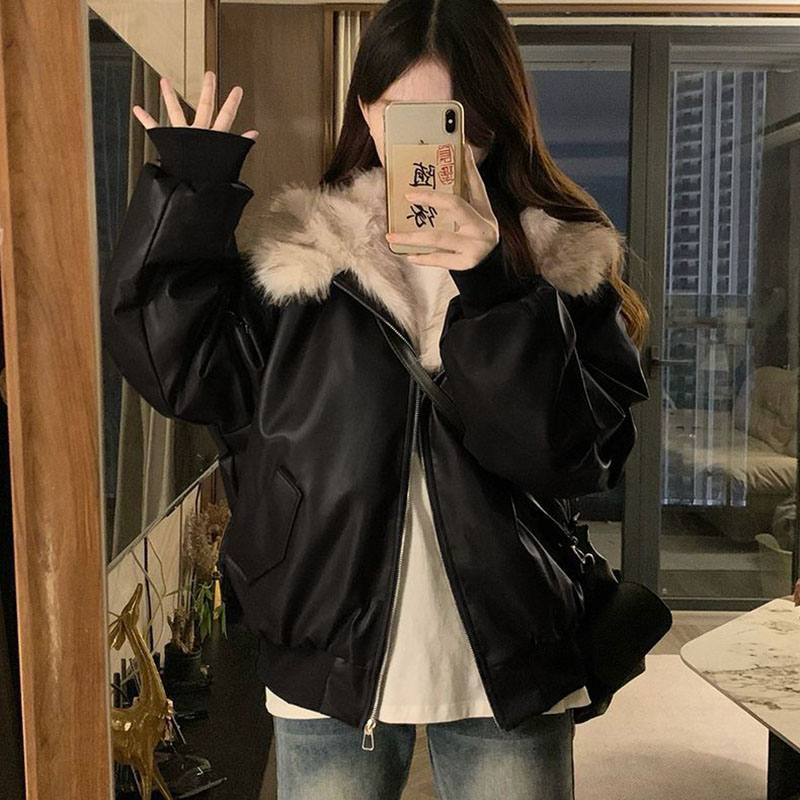 Зимняя теплая флисовая куртка  – обзор и цена Women'S Fashion Bomber Jacket