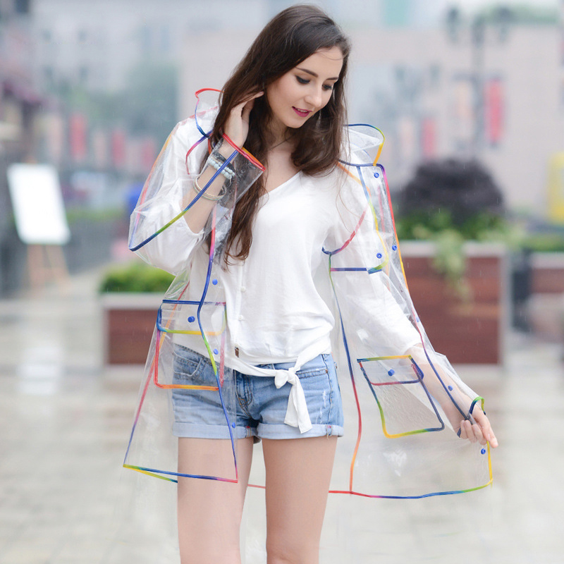 Прозрачный дождевик с разноцве – обзор и цена Women'S Fashion Rain Jacket