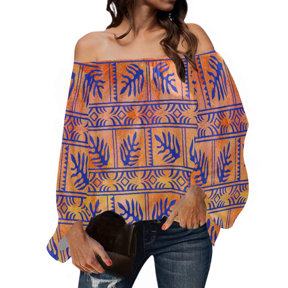 Полинезийская этническая одежд – обзор и цена Puff Sleeve Blouse