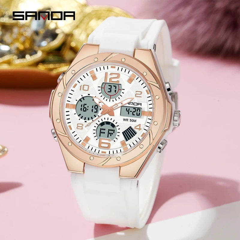 Розовые часы SANDA для женщин, – обзор и цена Women'S Fashion Digital Watch