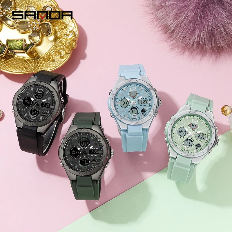 Розовые часы SANDA для женщин, – обзор и цена Women'S Fashion Digital Watch