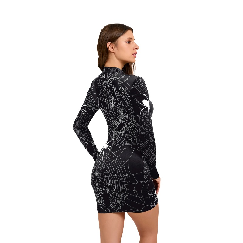 Женское платье с принтом паути – обзор и цена Bodycon Dress Women